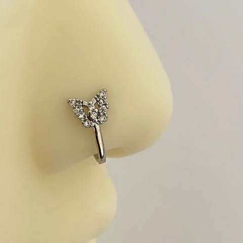Piercing Fake Nostril Borboleta Cravejada - comprar online