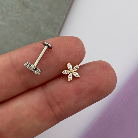 Piercing Titânio Labret Jade