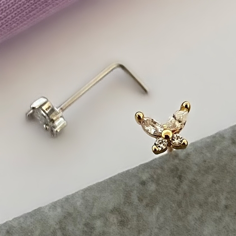 Piercing Nostril Borboleta Cravejada - comprar online