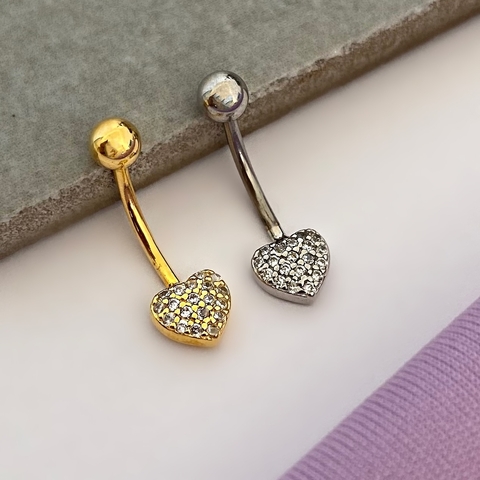 Piercing Umbigo Love P Cravejado 8x1.2mm - comprar online