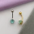 Piercing Umbigo Coração Cristal Turquesa 10x1.2mm