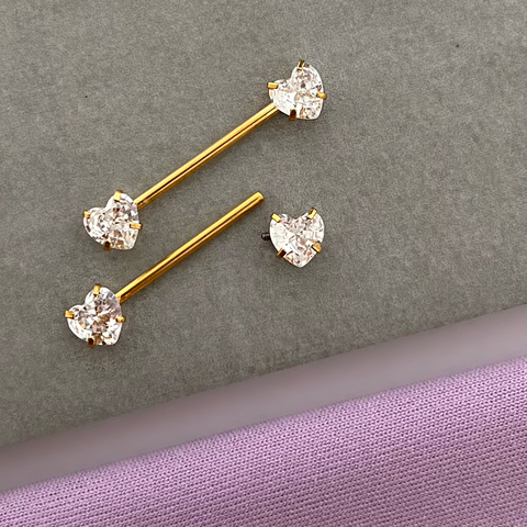 Piercing Titânio Mamilo Coração