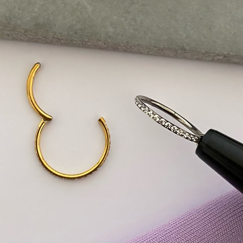 Piercing Titânio Segmentada Zircônia 12x1.2mm - comprar online