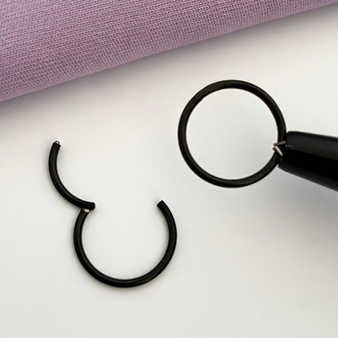 Piercing Titânio Segmentada PVD Black 12x1.2mm - comprar online