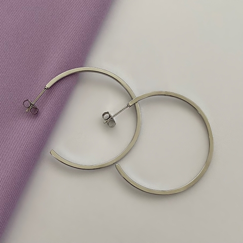 Brinco Argola Pino Aço Inox Tamanho:3,5cm