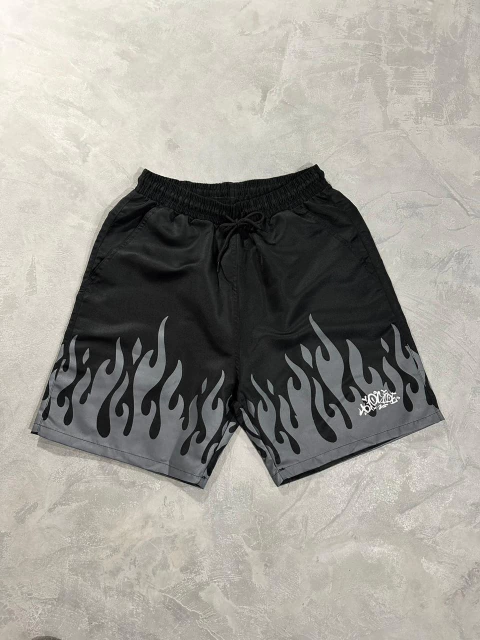 Bermuda Tactel Flame Trip Side Preto - comprar online