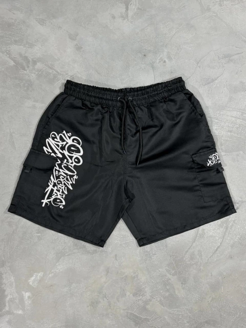 Bermuda Cargo Tactel Trip Side Preto - comprar online