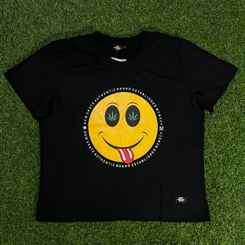 CROPPED FEM NEW CULTURE SMILE BLACK