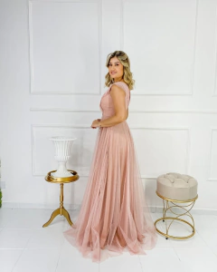 VESTIDO DE FESTA TULE COM BRILHO RODADO MALÁSIA - Fábrica dos Vestidos