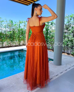 VESTIDO DE FESTA LONGO TULE COM BRILHO ALÇA MALI - comprar online