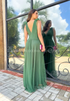 VESTIDO DE FESTA LONGO COM BRILHO TENDÊNCIA DO P AO PLUS SIZE LAÇO NO OMBRO DUBAI