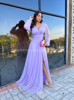 VESTIDO DE FESTA LONGO MADRINHA TULE COM BRILHO TENDÊNCIA CAPADÓCIA - comprar online