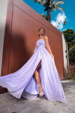 VESTIDO DE FESTA UM OMBRO SÓ TULE COM BRILHO PARIS - comprar online