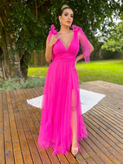 VESTIDO DE FESTA LONGO COM BRILHO TENDÊNCIA DO P AO PLUS SIZE LAÇO NO OMBRO DUBAI - loja online