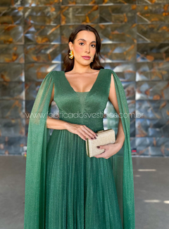 VESTIDO DE FESTA LONGO PLISSADO TULE COM BRILHO CAPAS JALAPÃO na internet