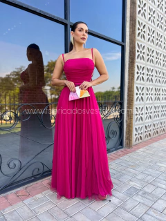 VESTIDO DE FESTA LONGO RODADO TULE COM BRILHO TRANÇADO SUÍÇA