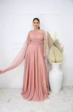 VESTIDO DE FESTA LONGO CAPA TULE COM BRILHO GUATEMALA