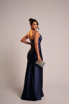 VESTIDO DE FESTA SEREIA LONGO TRILOBAL COM FENDA TENDÊNCIA SEVILHA - comprar online