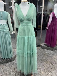 VESTIDO DE FESTA LONGO TULE EM CAMADAS MONTENEGRO - loja online