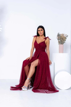 Imagem do VESTIDO DE FESTA LONGO TULE COM BRILHO ALÇA MALI