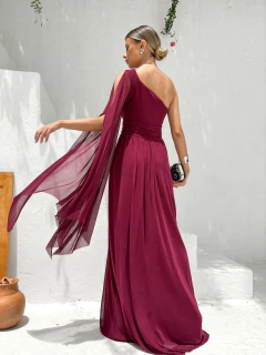 VESTIDO DE FESTA LONGO UM OMBRO MICROTULE CORÉIA - loja online