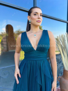 VESTIDO DE FESTA LONGO DECOTE SAIA CASCATA ILHABELA - comprar online