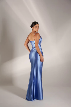 VESTIDO DE FESTA SEREIA LONGO TRILOBAL COM FENDA TENDÊNCIA SEVILHA - loja online