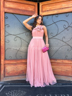 VESTIDO DE FESTA LONGO TULE COM BRILHO HOLLYWOOD - comprar online