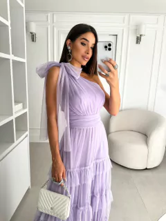 VESTIDO DE FESTA LONGO UM OMBRO SÓ COM BRILHO PROVENCE na internet