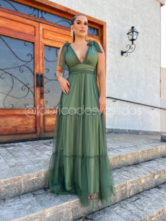 VESTIDO DE FESTA TRÊS MARIAS LAÇO NO OMBRO SEM BRILHO MADRI - comprar online