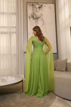 VESTIDO DE FESTA LONGO PLISSADO TULE COM BRILHO CAPAS JALAPÃO - Fábrica dos Vestidos