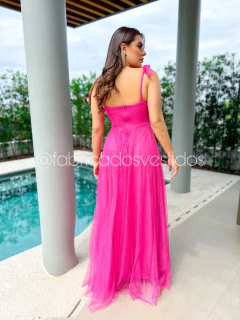 Imagem do VESTIDO DE FESTA LONGO TULE COM BRILHO ALÇA MALI