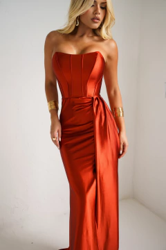 VESTIDO DE FESTA LONGO TENDÊNCIA FASHIONISTA COM FENDA NILÓPOLIS - loja online