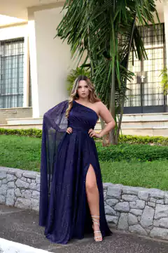 VESTIDO DE FESTA LONGO CAPA TULE COM BRILHO GUATEMALA - Fábrica dos Vestidos