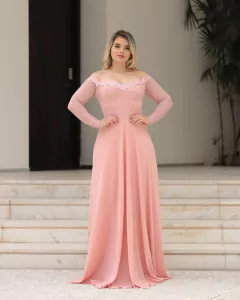 VESTIDO DE FESTA LONGO DE RENDA SAIA EM CREPE FILADÉLFIA - loja online