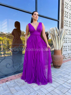 VESTIDO DE FESTA LONGO DECOTE SAIA CASCATA ILHABELA - comprar online