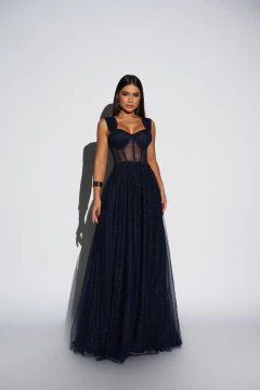 VESTIDO DE FESTA LONGO COM CORSET TULE COM BRILHO AUSTIN na internet