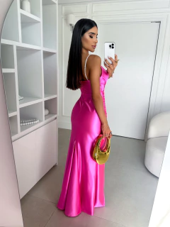 Imagem do VESTIDO DE FESTA SEREIA LONGO TRILOBAL COM FENDA TENDÊNCIA SEVILHA