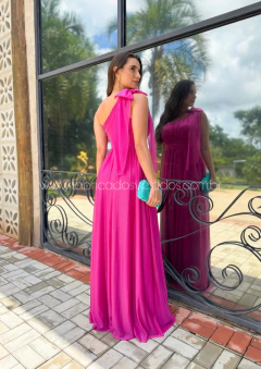 VESTIDO DE FESTA UM OMBRO SÓ TULE COM BRILHO PARIS