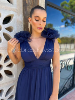 VESTIDO DE FESTA TENDÊNCIA FLOR NO OMBRO FRANÇA - comprar online