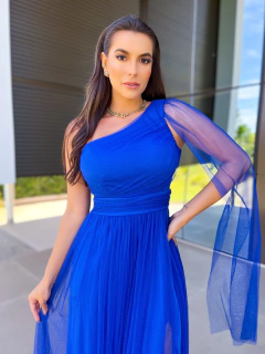 VESTIDO DE FESTA CAPA LONGA UM OMBRO SÓ LONDRES - loja online