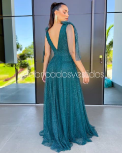 VESTIDO DE FESTA LONGO COM BRILHO TENDÊNCIA DO P AO PLUS SIZE LAÇO NO OMBRO DUBAI na internet