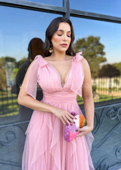 VESTIDO DE FESTA LONGO TULE SAIA CASCATA TENDÊNCIA MALDIVAS na internet