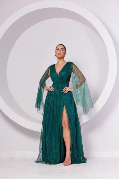 VESTIDO DE FESTA LONGO TULE COM BRILHO CAPA PALESTINA - comprar online