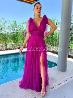 Imagem do VESTIDO DE FESTA LONGO COM BRILHO TENDÊNCIA DO P AO PLUS SIZE LAÇO NO OMBRO DUBAI