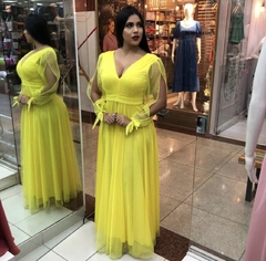 VESTIDO DE FESTA MANGA LONGA TULE COM BRILHO CALIFÓRNIA