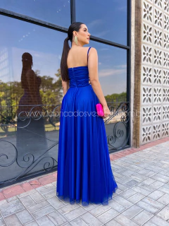 Imagem do VESTIDO DE FESTA LONGO RODADO TULE COM BRILHO TRANÇADO SUÍÇA