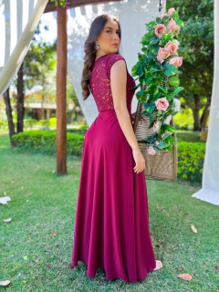 VESTIDO DE FESTA RENDA COM BRILHO SÉRVIA - Fábrica dos Vestidos