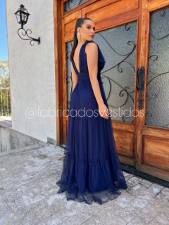 VESTIDO DE FESTA TRÊS MARIAS LAÇO NO OMBRO SEM BRILHO MADRI