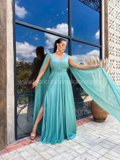 Imagem do VESTIDO DE FESTA LONGO BRILHOSO LONGO COM CAPAS CHIPRE